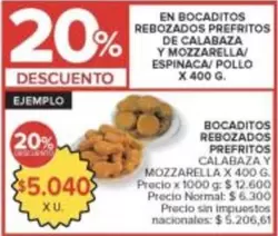 X$ - BOCADITOS REBOZADOS PREFRITOS DE CALABAZA Y MOZZARELLA/ESPINACA/ POLLO