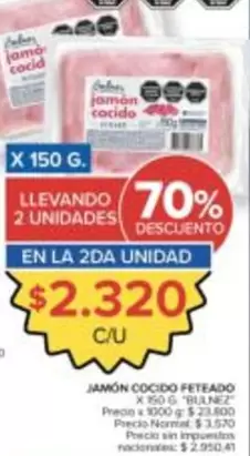 X$ - JAMÓN COCIDO FETEADO