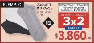 X$ - Zoquete x 3 pares