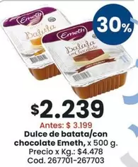 Emeth - Dulce de batata/con chocolate