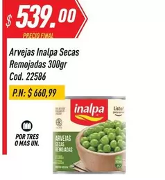 Inalpa - Arvejas Secas Remojadas 300gr Cod. 22586
