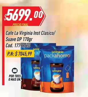 La Virginia - Cafe Inst Clasico/ Suave DP 170gr Cod. 17719/20
