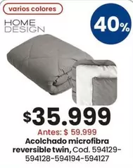 Acolchado microfibra reversible twin, Cod. 594129-594128-594194-594127