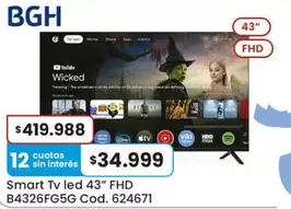 BGH - Smart Tv led 43" FHD B4326FG5G