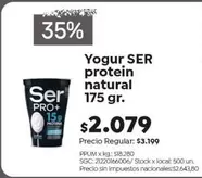 Ser - Yogur protein natural
