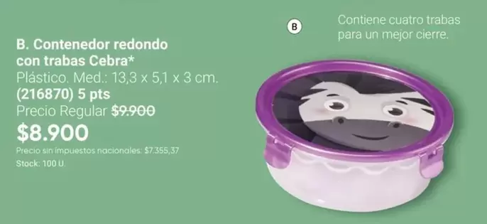 Redondo - Contenedor redondo con trabas Cebro (216870)