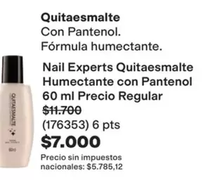 Nail Experts Quitaesmalte Humectante con Pantenol 60 ml