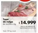 X$ - Tapa de nalga de novillito