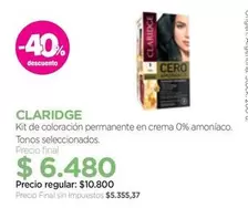 Kit de coloración permanente en crema 0% amoniaco