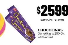 chocolinas - Galletitas x 250 Gr. Cód:32230