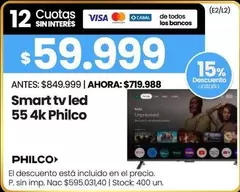 Philco - Smart tv led 55 4K