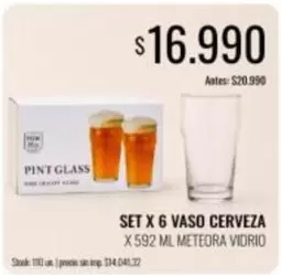 X$ - SET X 6 VASO CERVEZA
