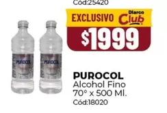 Purocol - PUROCOL Alcohol Fino Cód:25420