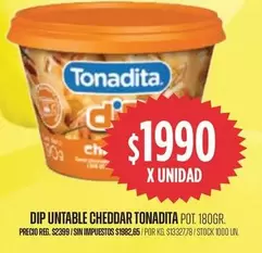 Tonadita - DIP UNTABLE CHEDDAR