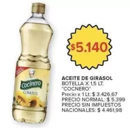 Cocinero - ACEITE DE GIRASOL