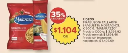 Matarazzo - FIDEOS TIRABUZÓN/ TALLARÍN/ SPAGUETTI/ MOSTACHOL