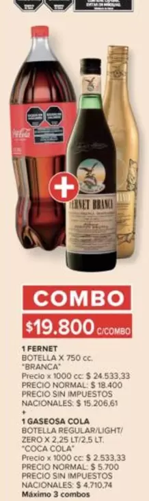Coca cola - FERNET + GASEOSA COLA