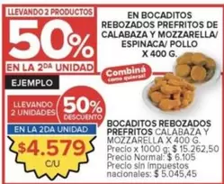 X$ - BOCADITOS REBOZADOS PREFRITOS DE CALABAZA Y MOZZARELLA