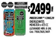 Monster - ENERGIZANTES MONSTER x 473 CC Cód. 71930,73635,74671