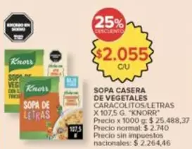 Knorr - SOPA CASERA DE VEGETALES CARACOLITOS/LETRAS