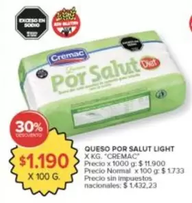 Cremac - QUESO POR SALUT LIGHT