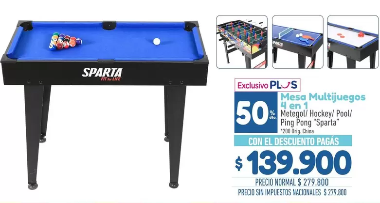 Fit - Mesa Multijuegos 4 en 1