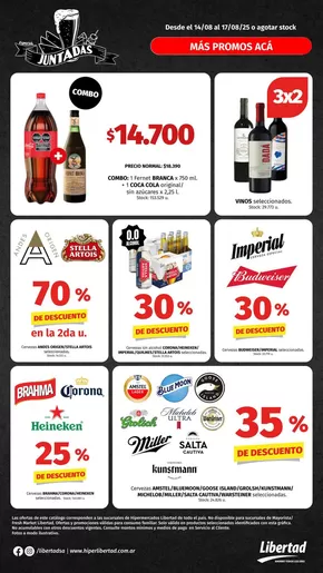 Catálogo Hiper Libertad en Resistencia | Ofertas principales y descuentos | 2025-08-14T00:00:00.000Z - 2025-08-17T00:00:00.000Z