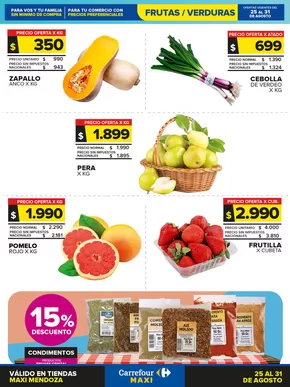 Catálogo Carrefour en Pilar (Buenos Aires) | Frutas y Verduras 25 Agosto | 2025-08-25T00:00:00.000Z - 2025-09-01T00:00:00.000Z