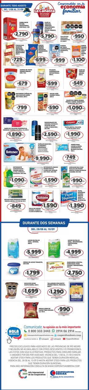 Catálogo Cooperativa Obrera en Viedma | canasta RN-28082025 | 2025-08-01T00:00:00.000Z - 2025-09-10T00:00:00.000Z