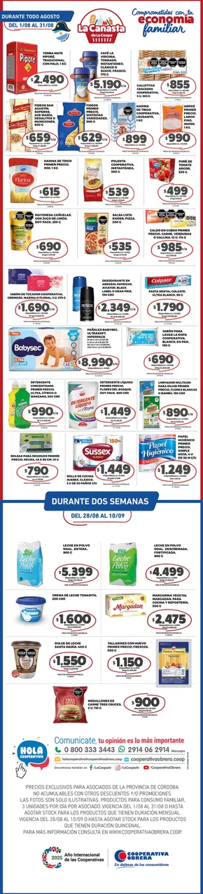 Catálogo Cooperativa Obrera | canasta VM-28082025 | 2025-08-01T00:00:00.000Z - 2025-09-10T00:00:00.000Z
