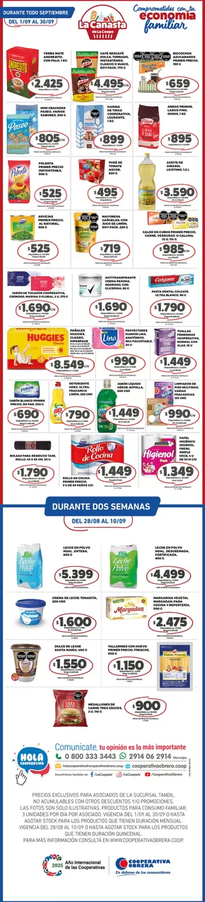 Catálogo Cooperativa Obrera en San Nicolás de los Arroyos | canasta TANDIL-01092025 | 2025-09-02T00:00:00.000Z - 2025-09-16T00:00:00.000Z