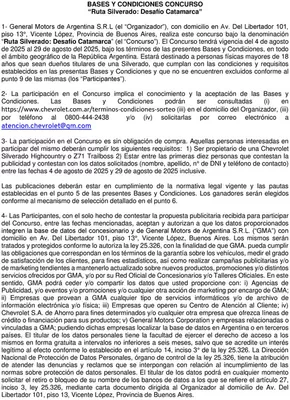 Catálogo Chevrolet en San Carlos de Bariloche | Bases concurso silverado agosto2025 | 2025-09-03T00:00:00.000Z - 2025-12-31T00:00:00.000Z