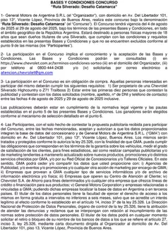 Catálogo Chevrolet en Ushuaia | Bases concurso silverado agosto2025 | 2025-09-03T00:00:00.000Z - 2025-12-31T00:00:00.000Z