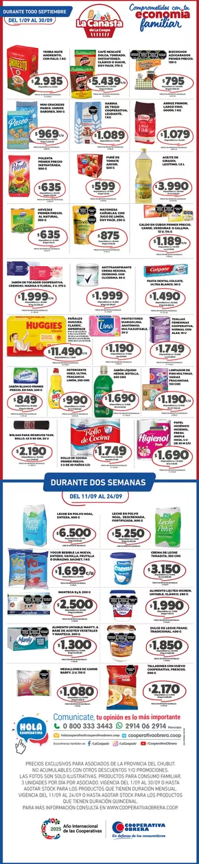 Catálogo Cooperativa Obrera en Comodoro Rivadavia | canasta CR-11092025 | 2025-09-12T00:00:00.000Z - 2025-09-26T00:00:00.000Z