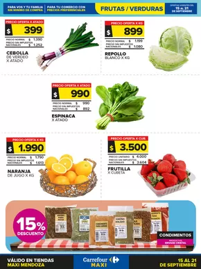 Catálogo Carrefour | Frutas y Verduras 15 Septiembre | 2025-09-15T00:00:00.000Z - 2025-09-22T00:00:00.000Z
