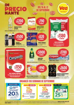 Catálogo Supermercados Vea en Mar del Plata | Ofertas imPRECIOnante Cuyo | 2025-09-16T00:00:00.000Z - 2025-09-22T00:00:00.000Z