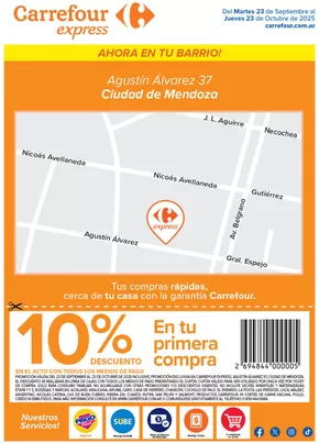 Catálogo Carrefour Express en Mendoza | Express | Agustín Álvarez 37 Ciudad de Mendoza | 2025-09-23T00:00:00.000Z - 2025-10-23T00:00:00.000Z