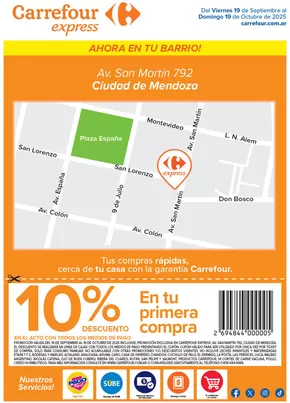Catálogo Carrefour Express en Mendoza | Express | Av. San Martín 792 Ciudad de Mendoza | 2025-09-19T00:00:00.000Z - 2025-10-19T00:00:00.000Z