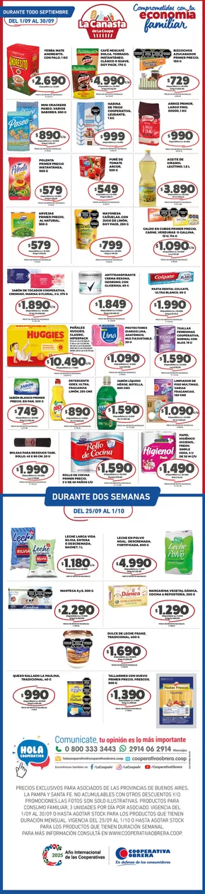 Catálogo Cooperativa Obrera en Sunchales | canasta BA-25092025 | 2025-09-25T00:00:00.000Z - 2025-10-09T00:00:00.000Z