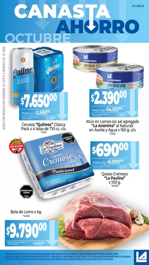 Catálogo La Anonima | Canasta Ahorro | 2025-10-01T00:00:00.000Z - 2025-10-15T00:00:00.000Z