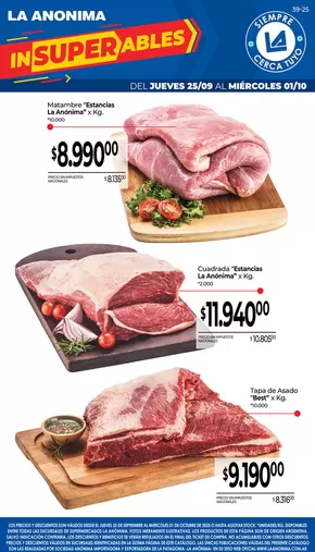 Catálogo La Anonima en Sunchales | Carnes, frutas y verduras | 2025-10-01T00:00:00.000Z - 2025-10-15T00:00:00.000Z