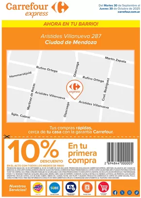 Catálogo Carrefour Express en Buenos Aires | Express | Aristides VIllanueva 287, Ciudad de Mendoza | 2025-09-30T00:00:00.000Z - 2025-10-30T00:00:00.000Z