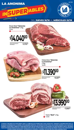 Catálogo La Anonima en Yacimiento Río Turbio | Carnes, frutas y verduras | 2025-10-16T00:00:00.000Z - 2025-10-30T00:00:00.000Z