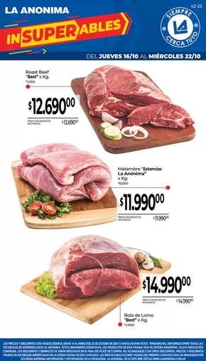 Catálogo La Anonima en Tolhuín | Carnes, frutas y verduras | 2025-10-16T00:00:00.000Z - 2025-10-30T00:00:00.000Z