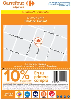 Catálogo Carrefour Express en Buenos Aires | Express | Rivadeo 1487 Córdoba, Capital | 2025-09-19T00:00:00.000Z - 2025-10-19T00:00:00.000Z