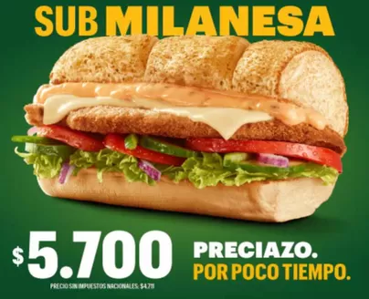 Catálogo Subway en Villa Elisa (Entre Ríos) | Promoción! | 2025-10-30T00:00:00.000Z - 2025-11-12T00:00:00.000Z