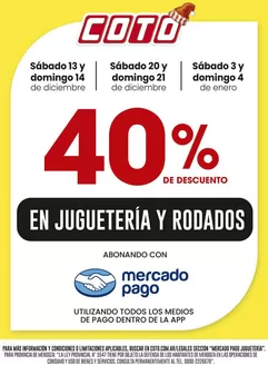 Catálogo Coto en Trelew | Coto Afiche Mercado Pago Jugueteria | 2025-12-13T00:00:00.000Z - 2026-01-04T00:00:00.000Z