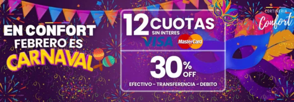 Catálogo Cortinería Confort en Caucete | Carnaval! | 2026-02-16T00:00:00.000Z - 2026-02-28T00:00:00.000Z
