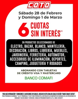 Catálogo Coto en Godoy Cruz | Coto Afiche Web Banco Comafi | 2026-02-28T00:00:00.000Z - 2026-03-01T00:00:00.000Z