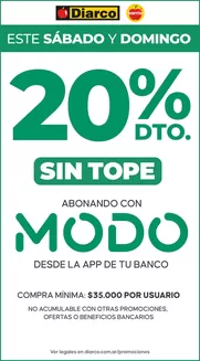Catálogo Diarco en Rawson (Chubut) | 20 OFF MODO | 2026-03-14T00:00:00.000Z - 2026-03-15T00:00:00.000Z